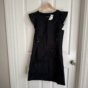 NWT Kate Spade Saturday Waisted Ruffled Sheath Dress in Black, Size 6